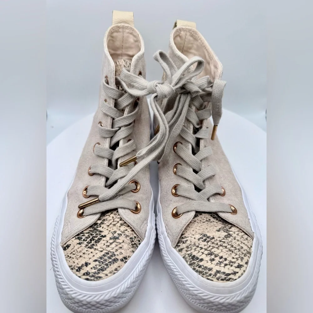 Converse Chuck Taylor All Star Lux Mid Papyrus Snakeskin High Top‎ Women's Sz 6